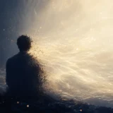 自我の境界が光の場へ静かにほどけていく人物のイメージ