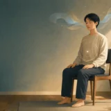 椅子に座り自然な呼吸を観察しながら5分瞑想を実践する初心者