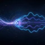 複数の確率振幅が重なり一つの測定結果へ至る量子の重ね合わせのイメージ