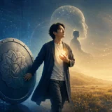 科学のお墨付きという盾を離れ、自分の内なる体験を抱いて歩き出す人物のイラスト