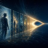 人生の記憶がほどけた先に、主体なき視点の光だけが問いとして残るイラスト