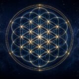 宇宙空間に浮かぶフラワー・オブ・ライフの神聖幾何学