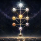 宇宙から現実へ光が流れる10のセフィロトの生命の樹